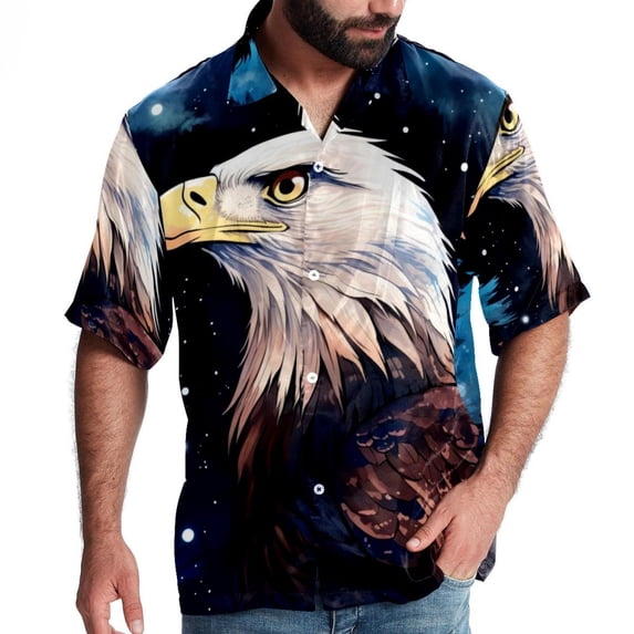 Starry bird Men's Short Sleeve Spread Collar Hawaiian Shirts, Casual Printed Button Down Summer Beach Tops, Unisex Men's Shirts