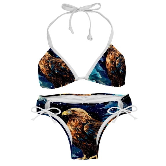 Starry bird Two-Pack Bikini Set with Detachable Sponge and Adjustable Strap, for Beach and Swimming Suit Scenes