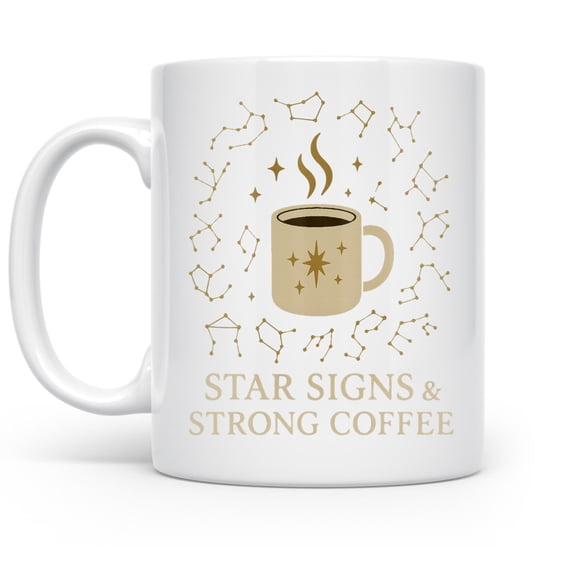 Starry 11 oz Coffee Mug - Morning Ritual for Astrology Fans White Ceramic Gift