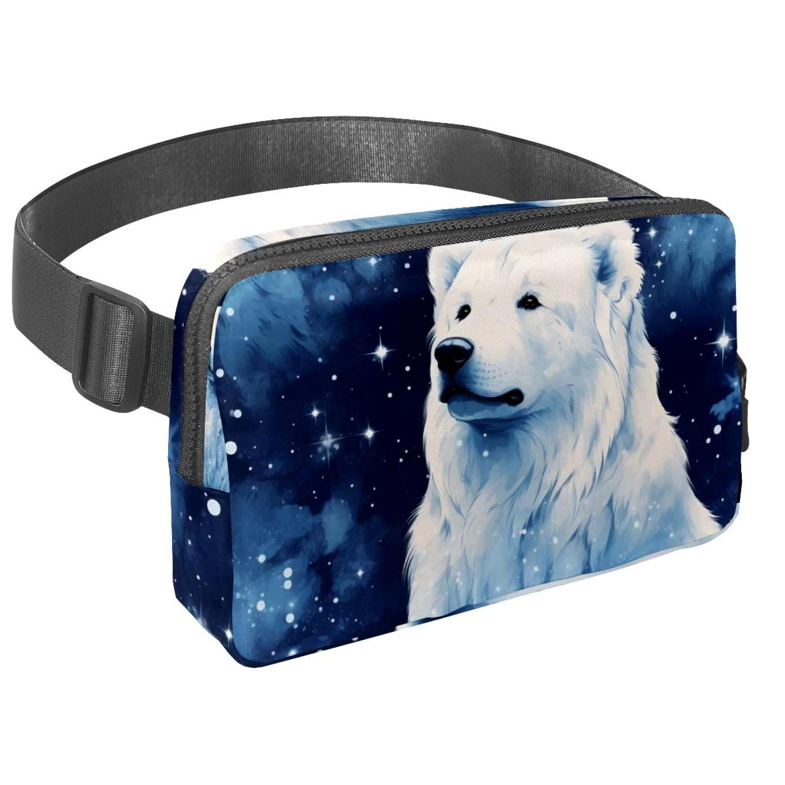 Starry sky polar bear Adjustable Lightweight Waist Bag Crossbody Fanny Pack with Extension Strap for Men and Women