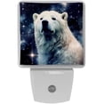 thumbnail image 1 of Starry sky polar bear LED Square Night Lights - Bright and Compact Bedroom or Bathroom Lighting Solution with Auto on/Off Sensor - Set of 2 Square Shaped Nightlights, 1 of 6