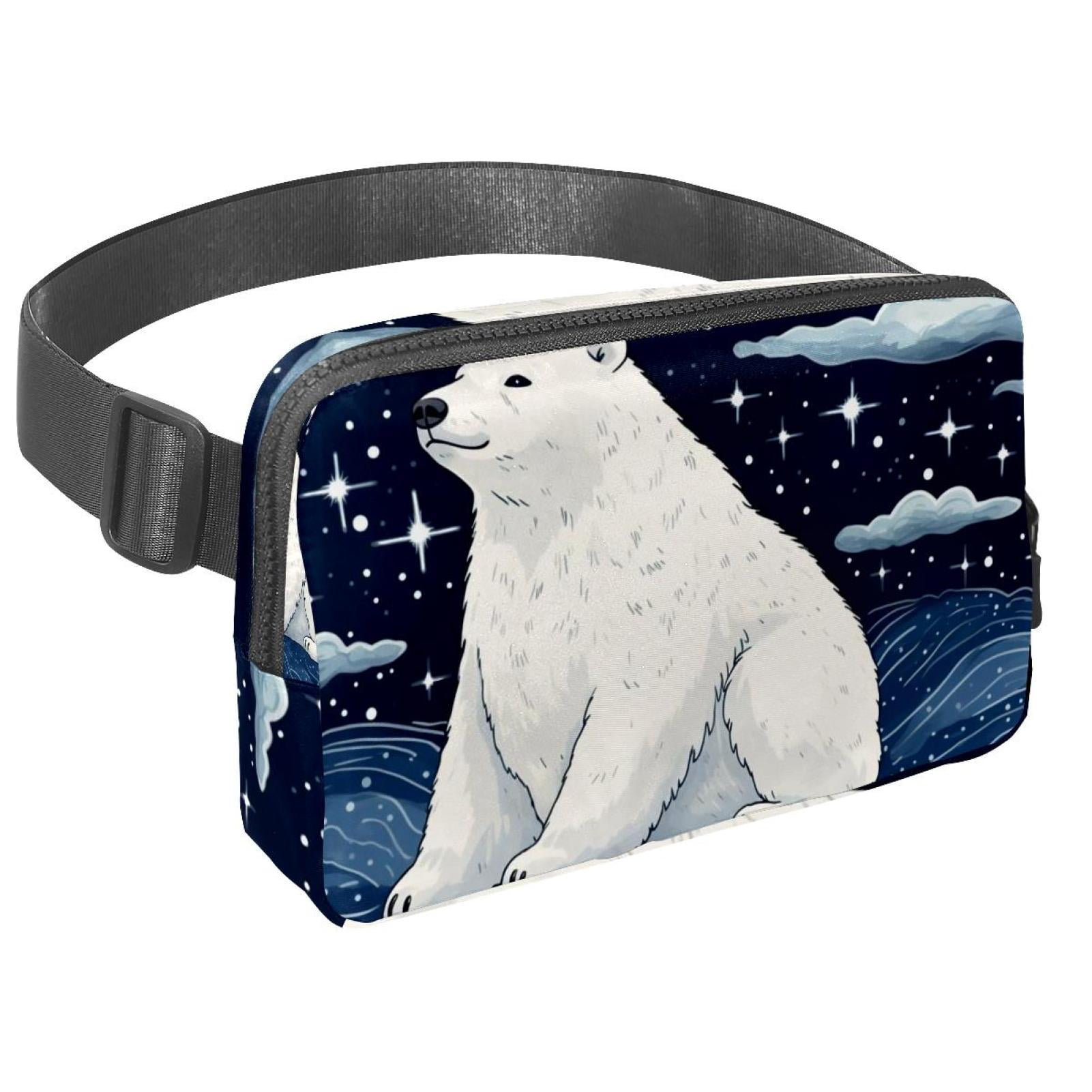 Starry sky polar bear Lightweight and Adjustable Running Belt Waist Pack Waist Bags for Unisex with Extension Strap