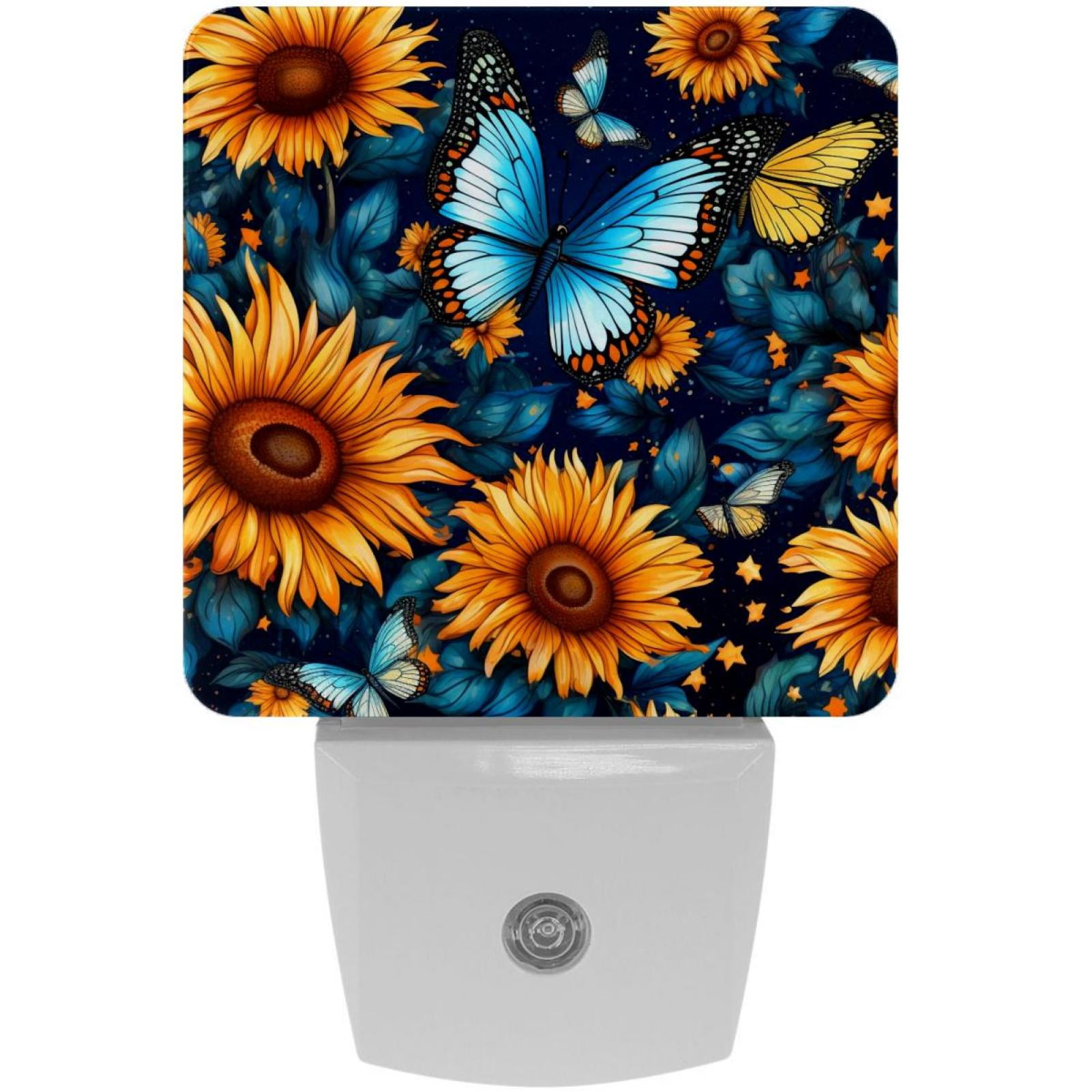 Curated visual reference: Visual Reference: Starry Sky Sunflower Butterfly Led Square Night Lights