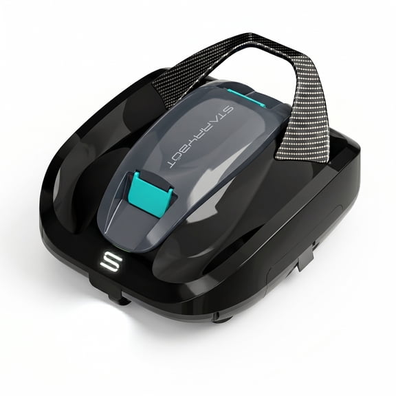 Starrybot Cordless Robotic Pool Cleaner, Portable Swimming Robotic Pool Vacuum Self-Parking Technology, Ideal for Above-Ground Pools