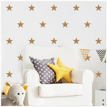 Stars 5" set of 20 Wall Pattern Decal Vinyl Sticker Size: 5" x 5" each - Color: Metallic Gold