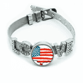 thumbnail image 1 of Stars And Stripes America Flag Map Country Bracelet Wristband Crystal Love Adjustable Bangle, 1 of 2