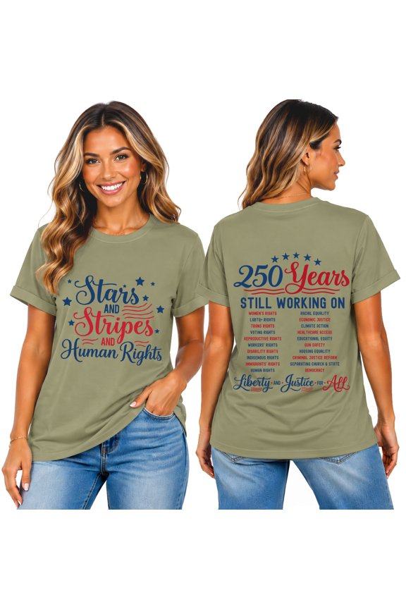 Stars And Stripes And Human Rights Shirt, 250 Years Still Working On Social Justice Shirts, Stars Stripes And Human Rights