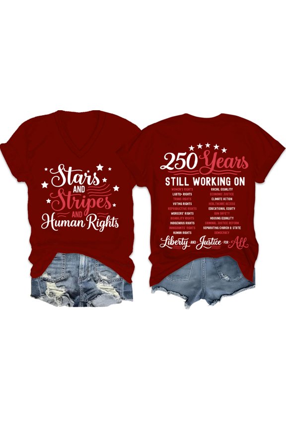 Stars And Stripes And Human Rights Shirt, 250 Years Still Working On Social Justice Shirts, Stars Stripes And Human Rights