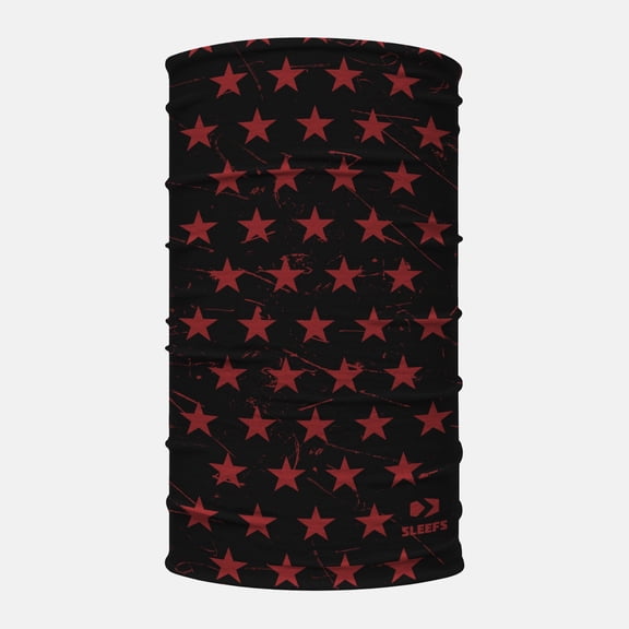 Stars Black Maroon Neck Gaiter