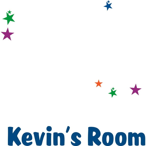 Stars Border Star Starry Cartoon Customized Wall Decal - Custom Vinyl Wall Art - Personalized Name - Baby Girls Boys Kids Bedroom Wall Decal Room Decor Wall Stickers Decoration Size (40x40 inch)