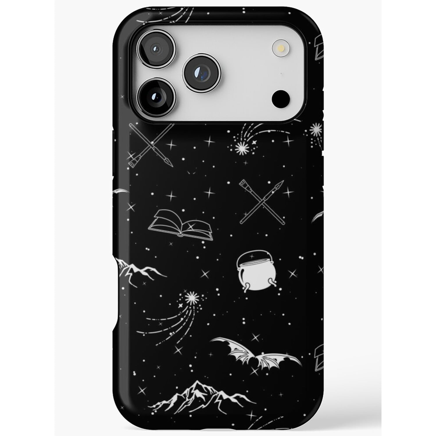 Stars, Cauldron, Open Book and Bat Black Tough Phone Case for Apple ...