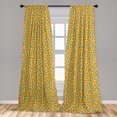 thumbnail image 1 of Stars Curtains 2 Panels Set, Abstract and Modernistic Design Irregular Order Cartoon Shapes, Window Drapes for Living Room Bedroom, 56"W X 84"L, Earth Yellow Aqua, by Ambesonne, 1 of 5