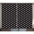 thumbnail image 1 of Ambesonne Stars Curtains 2 Panel Set, Grungy Stars Rays Theme, 108" x 96", Black and White, 1 of 3