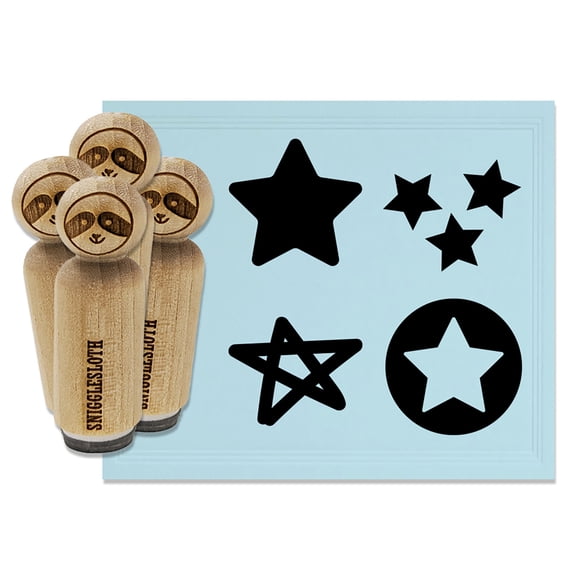 Stars Curved Doodle Scatter Circle Rubber Stamp Set for Scrapbooking Crafting Stamping - Medium 1 Inch