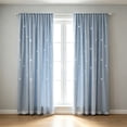 thumbnail image 1 of Stars Cutout Curtains, No Drill Magic Tape Blackout Curtains, Double Layer Sheer Blackout Thermal Insulated Window Curtains for Living Room Bedroom Apartment Window Treatment, 1 of 6