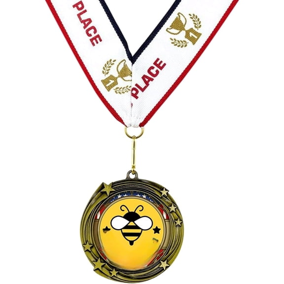 Stars Design Spelling Bee Medal - 1st, 2nd, 3rd Place