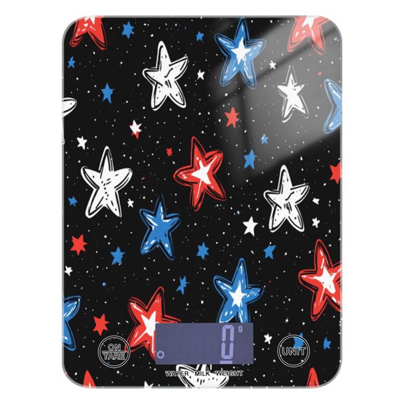 Stars Doodle Pattern Food Scale Digital Kitchen Scale Waterproof Grams Ounces lbs for For Baking and Cooking