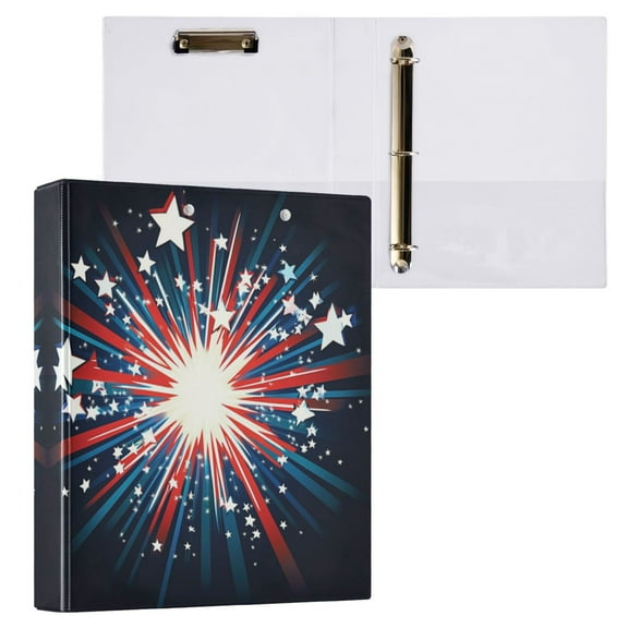 Stars Exploding 3 Ring Hardcover Binders 1.5in Round Rings for Letter-Size Folder Paper Organizer Pockets for Office Student Recipe