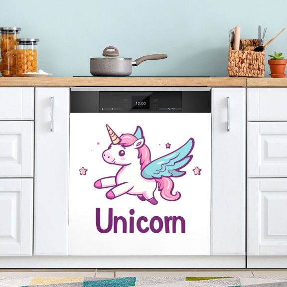 Stars Flying Unicorns Dishwasher Magnet Refrigerator Magnetic Cover Washing Machine Magnet Sticker Kitchen Decor