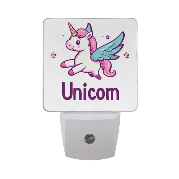 Stars Flying Unicorns LED Night Light with Smart Sensor Plug Into Wall Dusk to Dawn 2 packs