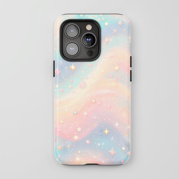 Stars For All iPhone Series Protective Phone Case Dreamy Celestial Pastel Rainbow