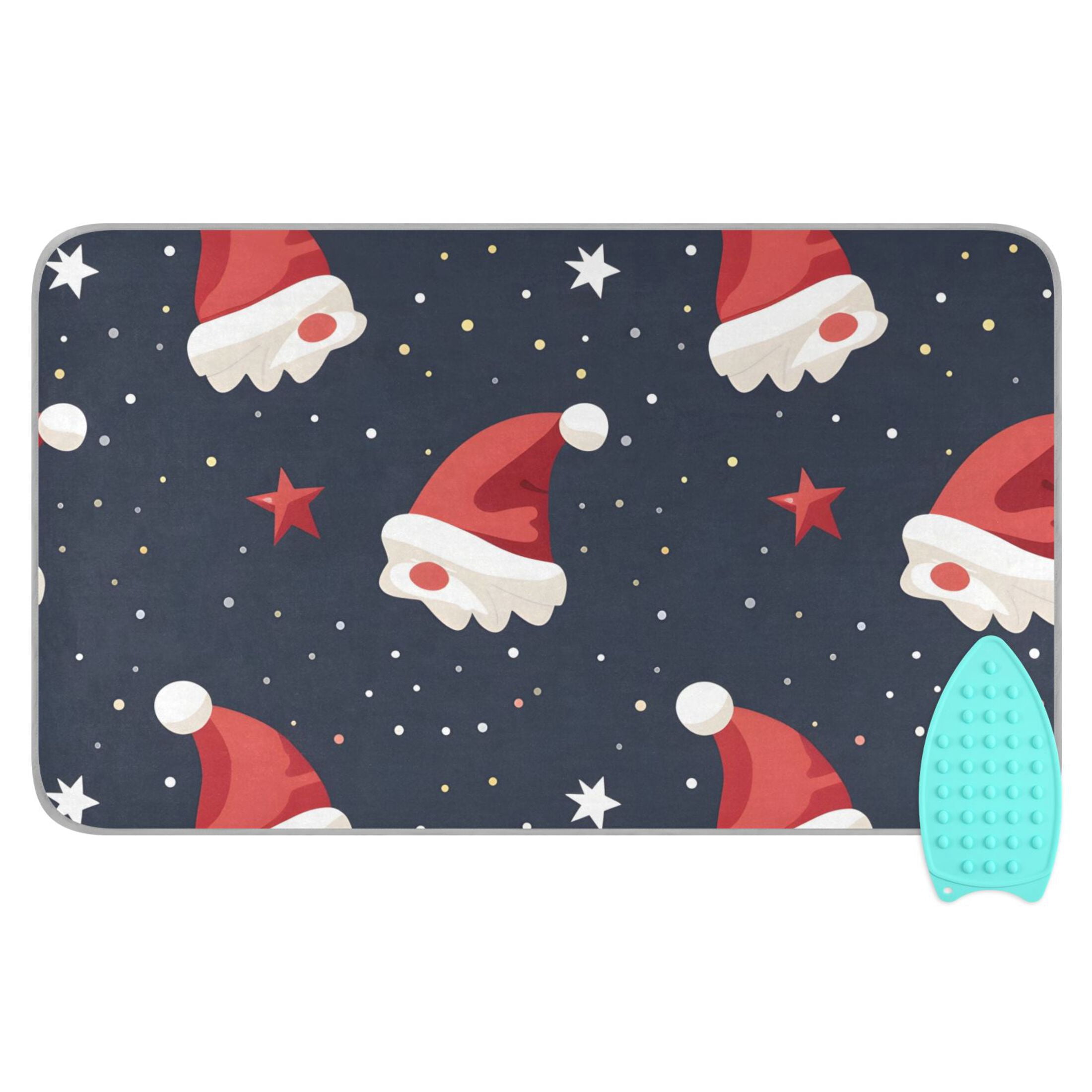 Stars Hat Christmas Ironing Mat Blanket Portable Travel Ironing Pad Heat Resistant Pad 47.2" x 27.6”