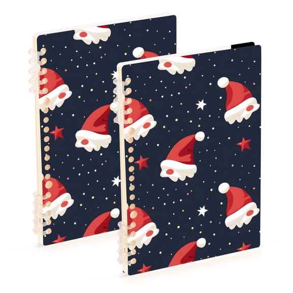 Stars Hat Christmas Notebook Detachable Coil Notebook Diary Plan Book A5 Size 60 Pages 1 Pack