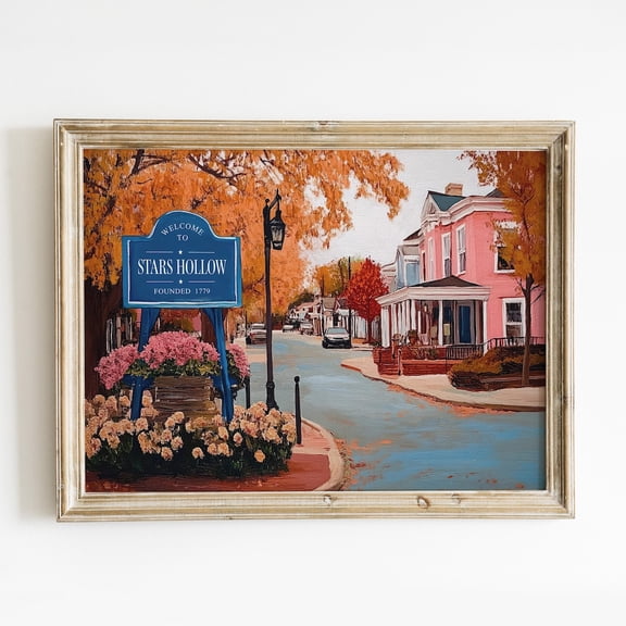 Stars Hollow Fall Landscape Wall Art Print
