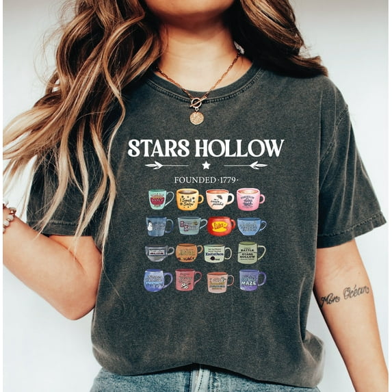 Stars Hollow Shirt, Luke's Coffee Mug Shirt, Founded 1779, Vintage Style Stars Hollow Shirt, Luke's Diner Shirt LS789