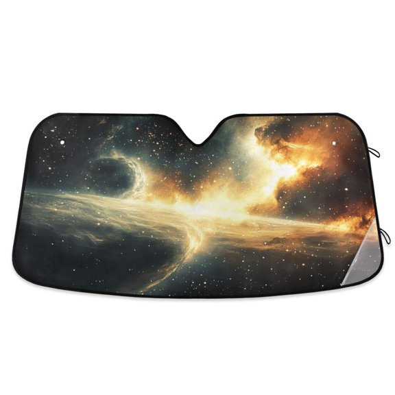 Stars Illuminated Gas Clouds Car Windshield Sun Shade Foldable Car Front Window Visor Heat and UV Protection 53x23.5