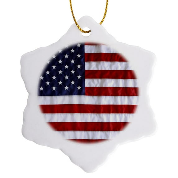 3drose, Stars in American Flag - Us52 Bja0031 - Jaynes Gallery, 3 inch Snowflake Porcelain Ornament