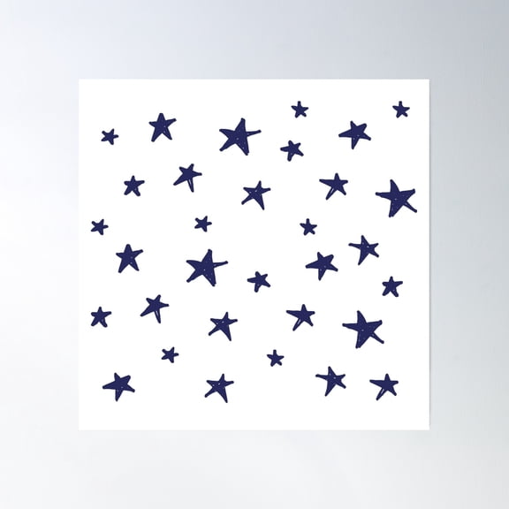 Stars In The Night Sky. (Dark Blue) Poster Wall Art, Modern Wall Decor, 16x16 UNFRAMED