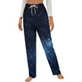 thumbnail image 1 of Stars In The Night Sky Winter Female Pants Flannel High Waist Women Pants Lady Warm Straight Leg Plush Trousers, 1 of 7