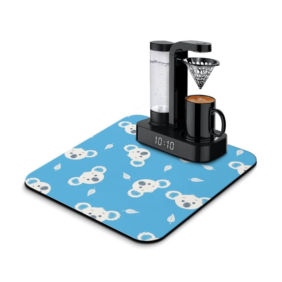 Stars Koala Coffee Maker Mat - Multipurpose Absorbent Mat, Koala and Enchanted Forest Scene Design