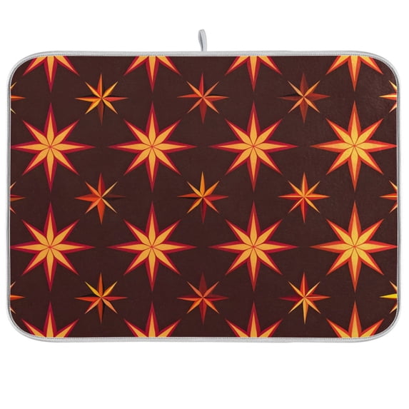 Stars Light Dish Drying Mat Dish Drainer Rack Mats Water Absorbent Non-Slip Easy Clean Heat Resistant for Kitchen Counter