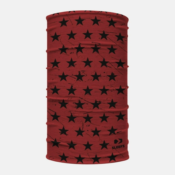 Stars Maroon Black Neck Gaiter