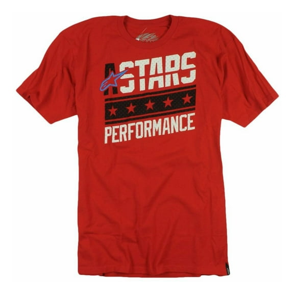 Stars Mens Performance Graphic T-Shirt, Red, Large