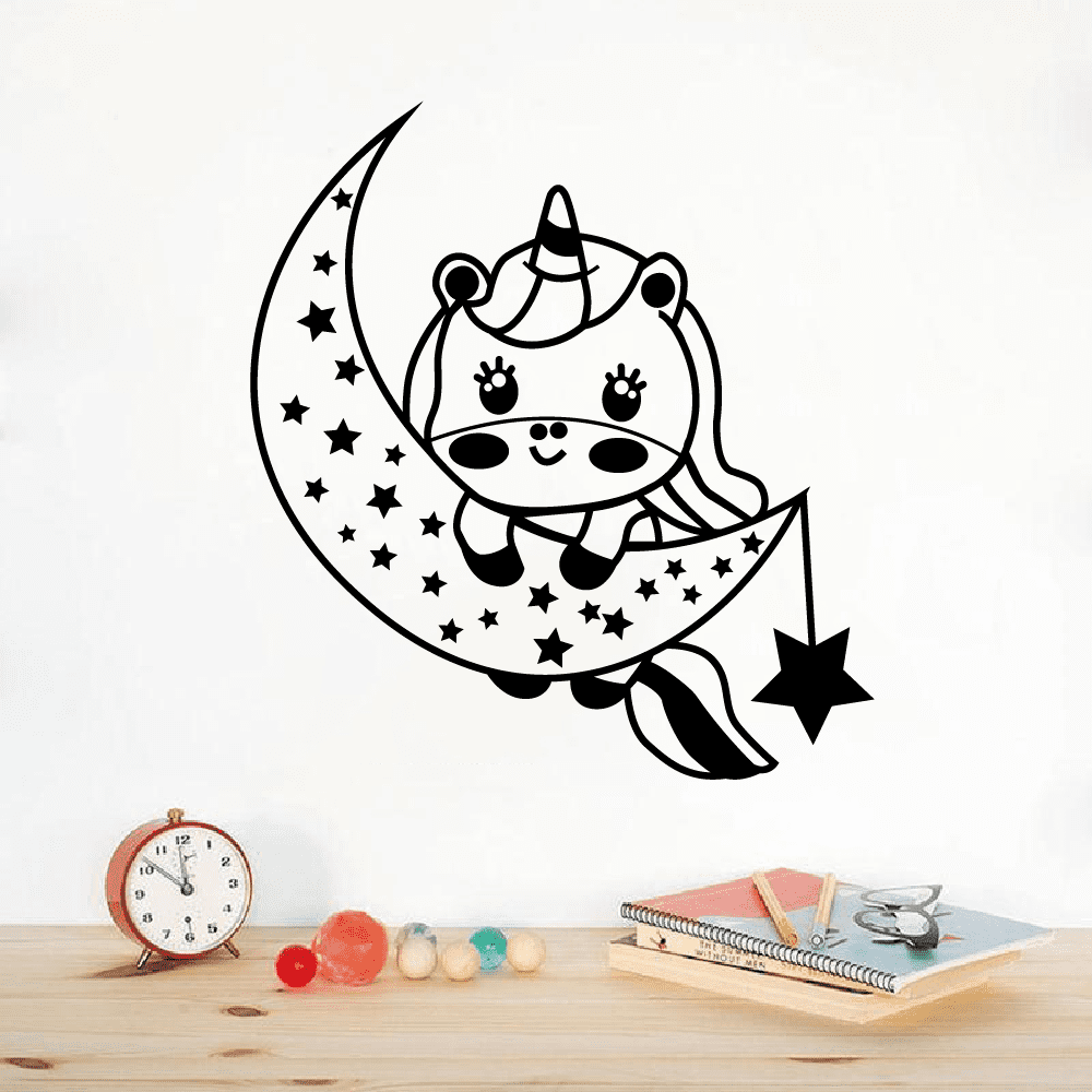 "Dream Like A Unicorn" Wall Decal - Motivational Quote Sticker For Kids Room, Bedroom, Nursery Decor - View #7