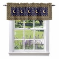 thumbnail image 1 of Stars Moon Valance Curtain Mystical Gorgeous Gold Dark Blue Moon Star Window Valances Rod Pocket Short Curtains Window Treatments for Kitchen Bedroom Bathroom Laundry 54" x 18", 1 of 9