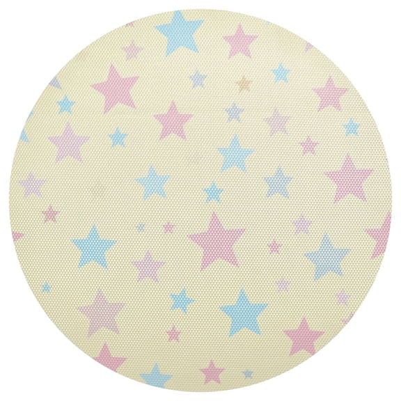 Stars Pastel PVC Round Grid Placemat Table Mat 1 Pc 15.4" x 15.4"