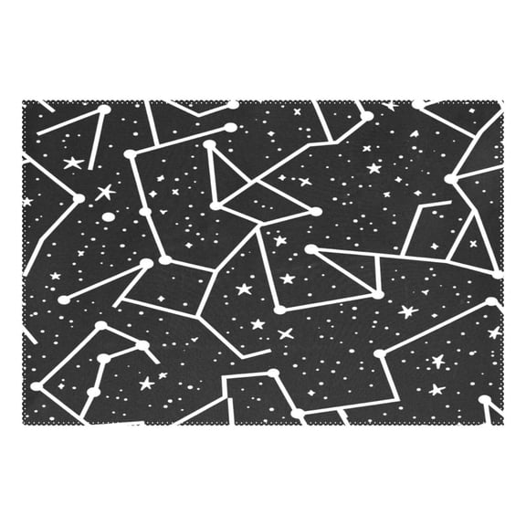 Stars Pattern Design 12x18in Heat-Resistant Non-Slip Place Mat, Durable and Wrinkle-Resistant