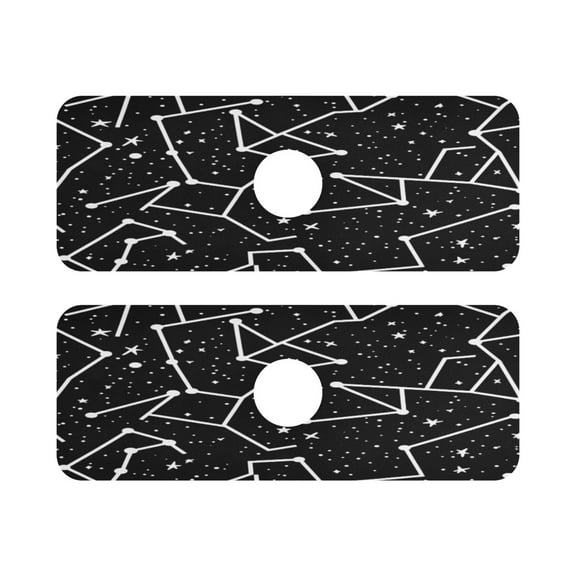 Stars Pattern Design Quick Dry Silicone Algae Faucet Pad 14.7x5.4in 2 Pack Absorbent Mat for Kitchen Sink, Bathroom Countertop