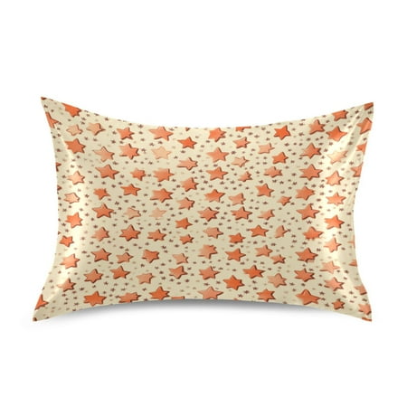 Stars Pattern Luxury Silky Soft Pillowcase Standard Size Wrinkle Resistant Envelope Closure 20x26in