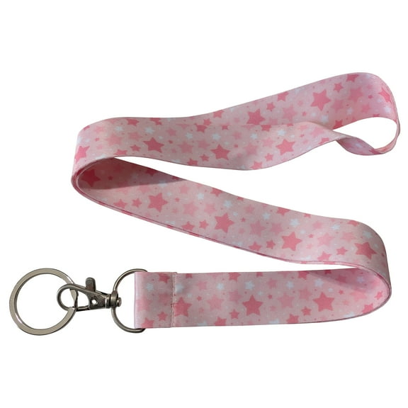Stars Pink Keychain Lanyard