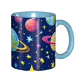thumbnail image 1 of Stars Planet Coffee Mug Fun Custom Ceramic Mugs 11oz Sky Blue, 1 of 5
