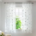 thumbnail image 1 of Stars Print Tulle Door Window Curtain Drape Panel Cloth Screen Window Scarf Valances, Bedroom Curtains Rod Pocket Voile Window Treatments for Living Room, 1 of 7