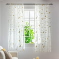 thumbnail image 1 of Stars Print Tulle Door Window Curtain Drape Panel Cloth Screen Window Scarf Valances, Bedroom Curtains Rod Pocket Voile Window Treatments for Living Room, 1 of 7