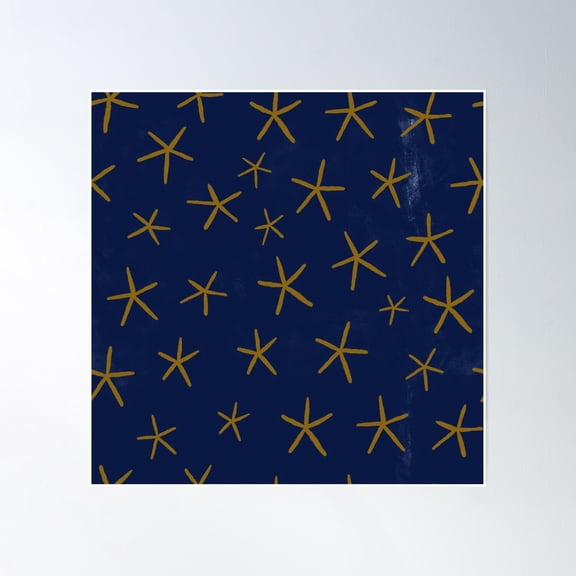 Stars Repeating Pattern Poster Wall Art, Modern Wall Decor, 16x16 UNFRAMED