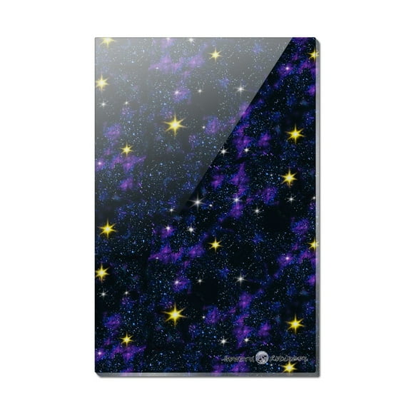 Stars Shine Space Galaxies Pattern Rectangle Acrylic Fridge Refrigerator Magnet