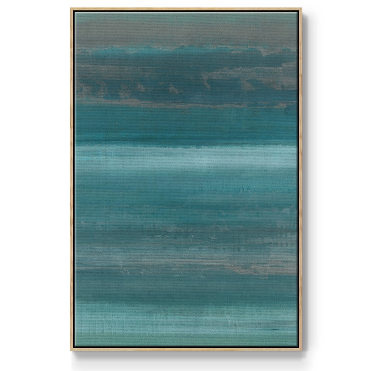 Stars & Shores I Framed Premium Gallery Wrapped Canvas - Ready to Hang - 25 x 37 - Natural Wood Floating Frame
